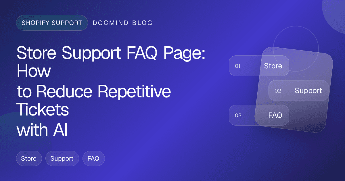 AI support FAQ page for store support